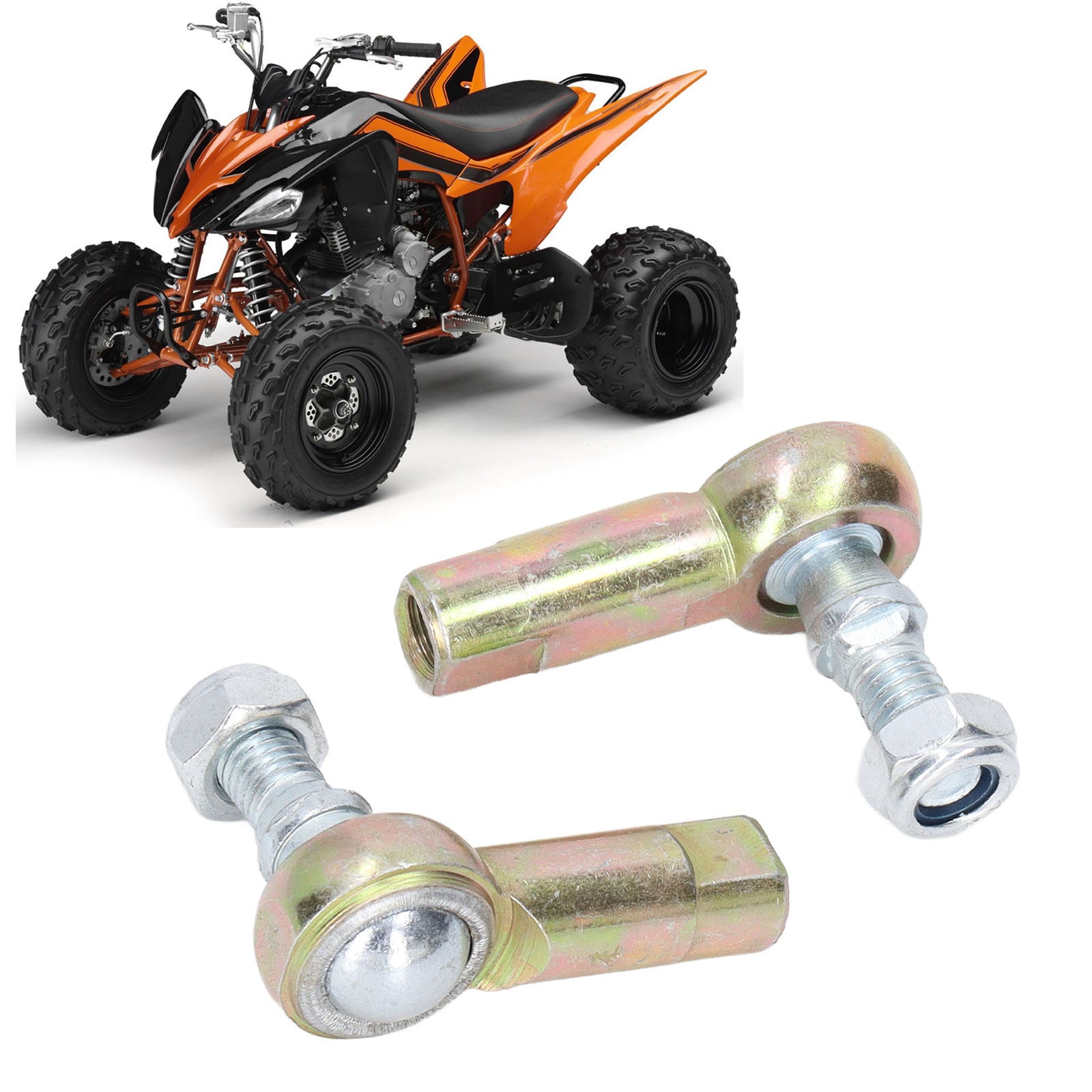 Hot 2pcs 8mm Tie Rod End Steel Alloy Ball Joint Parts For 110 Quad Dirt Bike