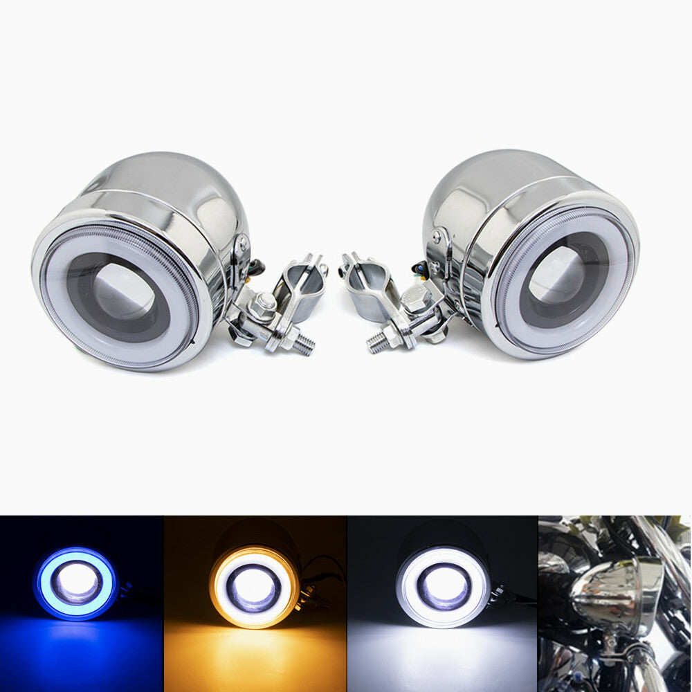 Metal LED Passing Spot Fog Light W/ Roll Cage Guard Bar Tube Mount Bracket Clamp Q