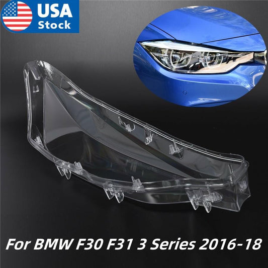 Pair Car Headlight Headlamp Lens Cover Fits for BMW F30 F31 3 Series 2016-18