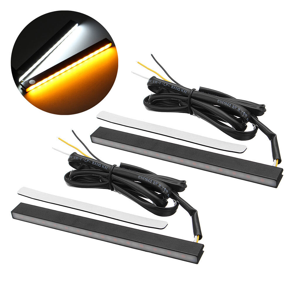 2pcs Dual-color LED daytime running lights, switchback sequential turn signals - n