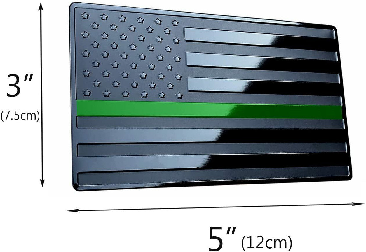 2-piece car side fender rear trunk badge American flag black and green for Chevrolet