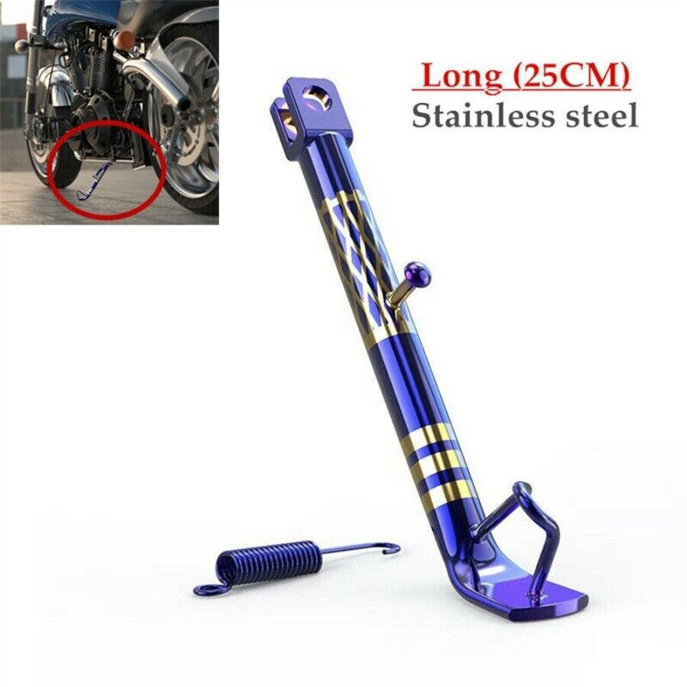 1Kickstand Side Stand 25cm Burnt Titanium Stainless Steel For Motorcycle EV New n