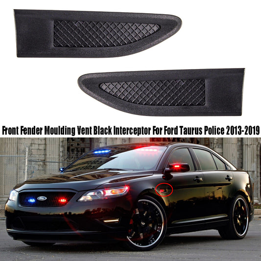 Equipment Manufacturer new for 2013-2019 for Ford Taurus Police Fender Molded Vent Black Interceptor Pair