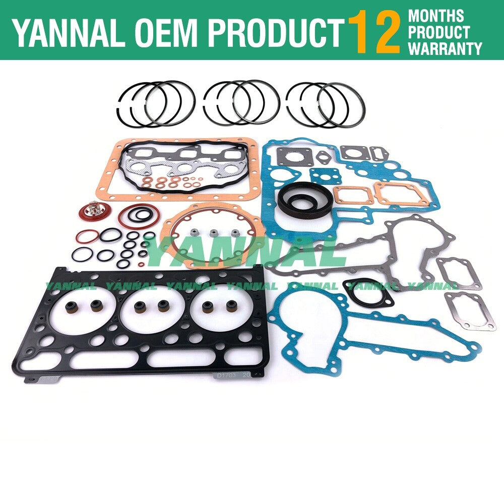 D1703 D1703-M-DI Full Overhaul Washer Kit Piston Rings for Engine L2501-