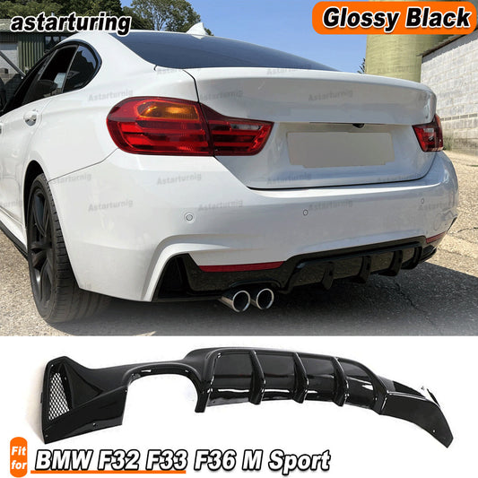 Glossy Black Rear Diffuser Lip for BMW 4Series F32 F33 F36 M Sport Bumper 14-19