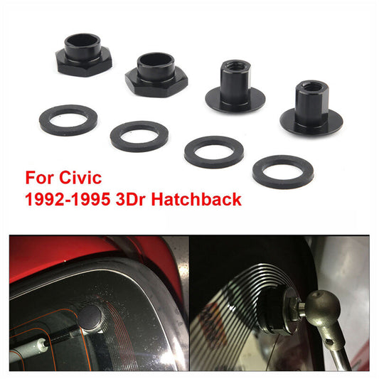 Black Rear Glass Strut Hardware Kit for 92-95 for Honda for Civic 3Dr Hatchback EG6 CRV