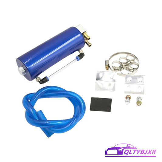 Oil Catch Tank Reservoir Breather Can Billet Aluminum High Capacity Engine Blue