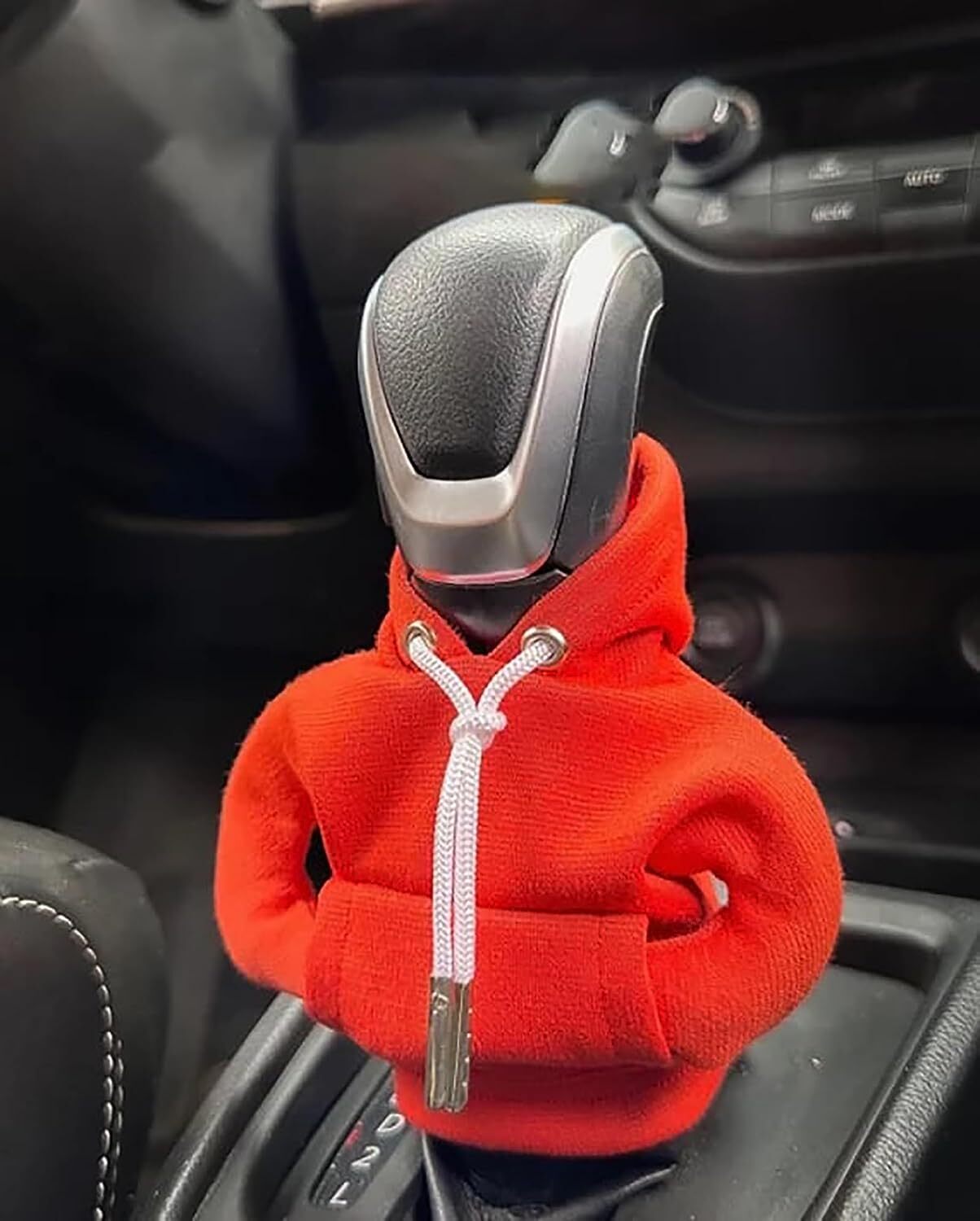 2PC Car Gear Shift Cover for Mini Hoodie Car Gear Shift Knob Cover Shirt Orange Q