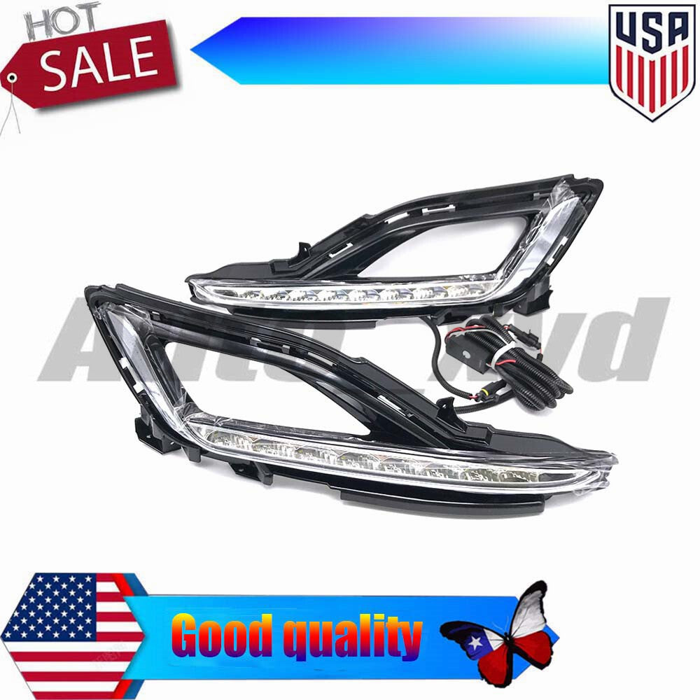1 Pair Led Fog Lamp L+R Daytime Running Light for Hyundai Sonata 9 2015-2016