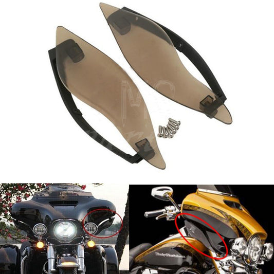Smoke ABS Plastic Side Wings Air Deflectors for Harley Touring FL 2014-2016 Q
