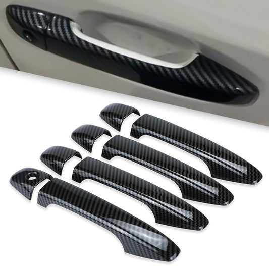 8x Carbon Fiber Black Car Door Handle Cover Trim fit for 15-2021 for Subaru WRX STi