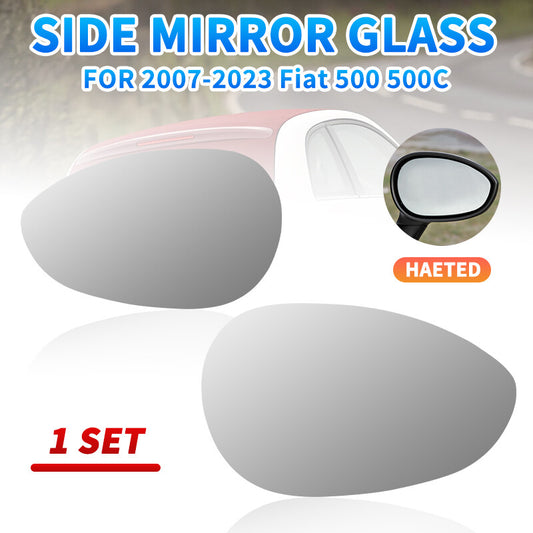 For 2007-2024 for Fiat 500 500c Left Right Side Heated Wide Angle Wing Mirror Glass