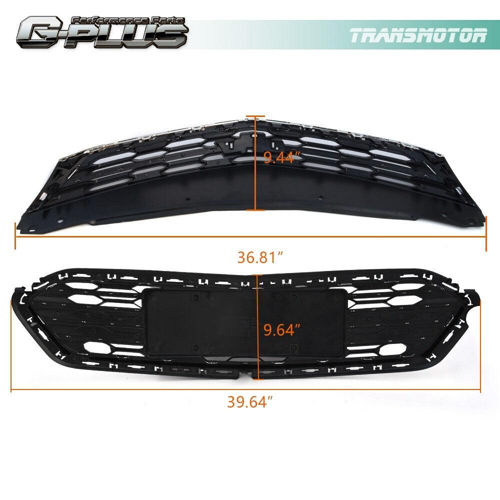 Fits 2016 - 2018 for Cruze Front Bumper Upper + Lower Honeycomb Grille - v