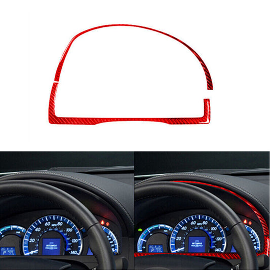 Red Carbon Fiber Interior Dashboard Top Cover Trim Strip for Toyota for Camry 12-14