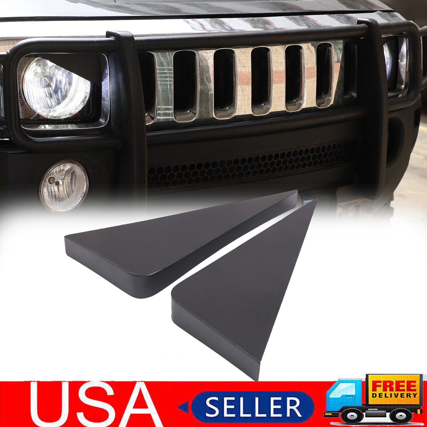 Car headlight protector insert for angry eyeplate, suitable for Hummer H3 2005-09 Alloy- n