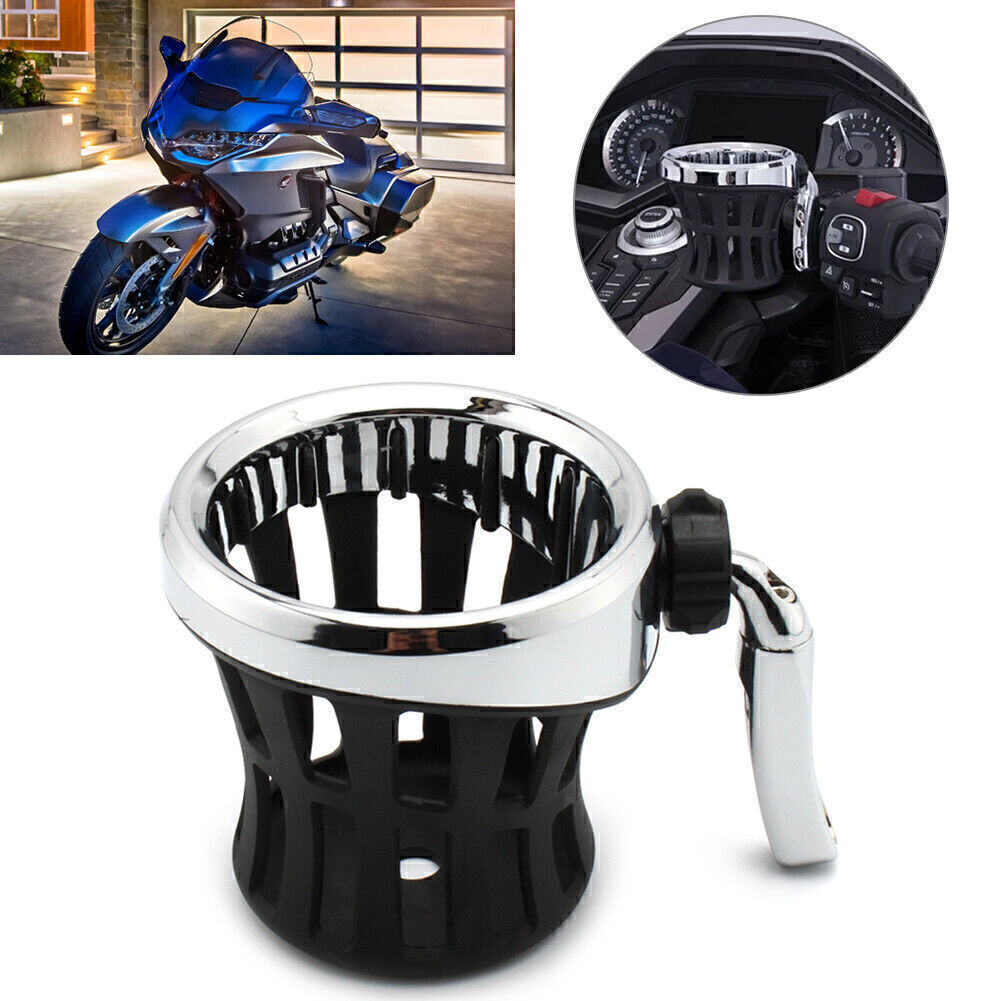 Fit for Harley Motorcycle Handlebar Cup Holder Drink W/ Mesh Basket Mount Universal Q