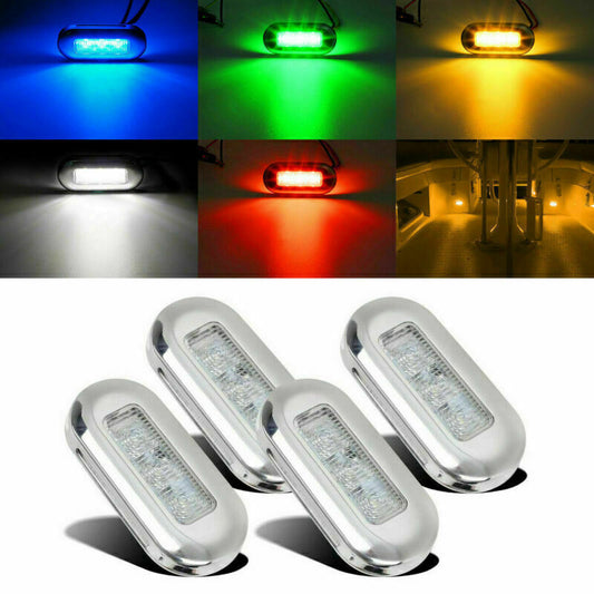 2pcs 12V LED Courtesy Light Mount Yacht Marine Boat Cabin Deck Lamp Waterproof
