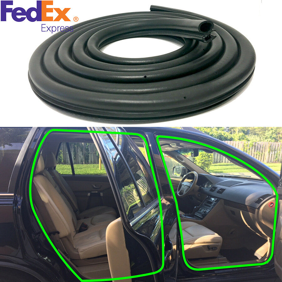 Universal 9.84Ft Black Rubber Car Door Seals Weatherstrip Body Mounted US Stock