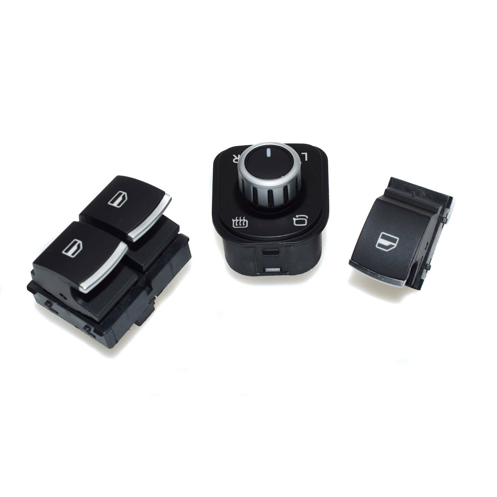 3Pcs Electric Power Window Mirror Switch Kit for VW for Golf Eos MK5 MK6 GTI