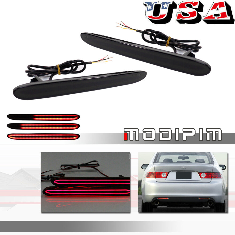 Suitable for for Honda CR-V 2005 2006 Smoke Rear Bumper Reflector LED Tail Brake Light - v