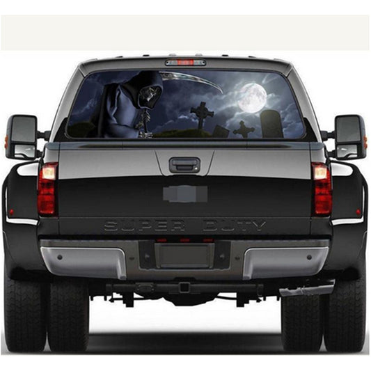 Car Truck for SUV Rear Window Sticker Decal Grim Reaper Cemetery Graphics 147x46cm