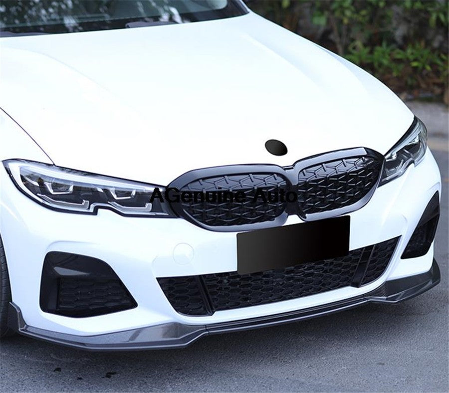 Gloss Black Front Bumper Spoiler Lip Splitter for BMW 3 Series G20 G28 2019-2021 Q