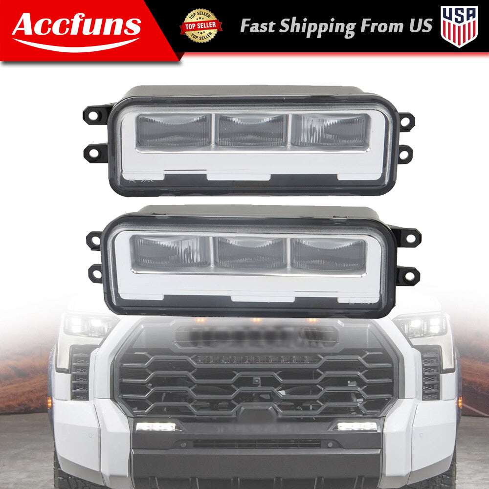 Transparent LED fog light kit for left and right front fog lights, suitable for 2022-2024 Tundra models. n