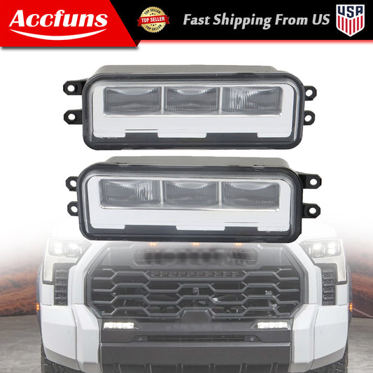 Transparent LED fog light kit for left and right front fog lights, suitable for 2022-2024 Tundra models. n