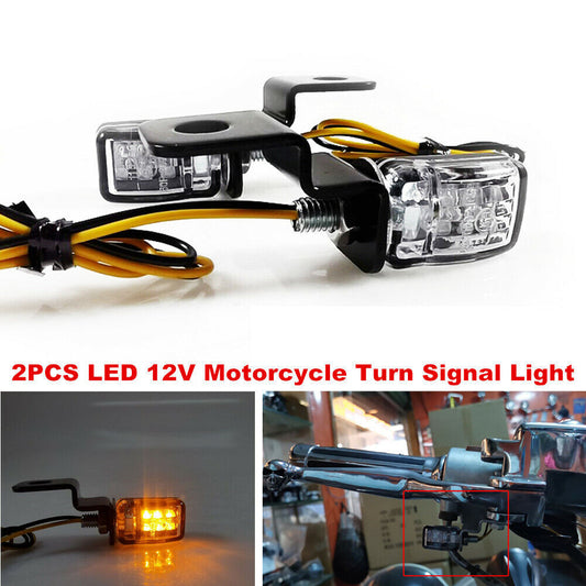 2-Pack LED 12V Motorcycle All-Terrain Vehicle Bicycle Turn Signal Lights - Flashing Amber Lights n