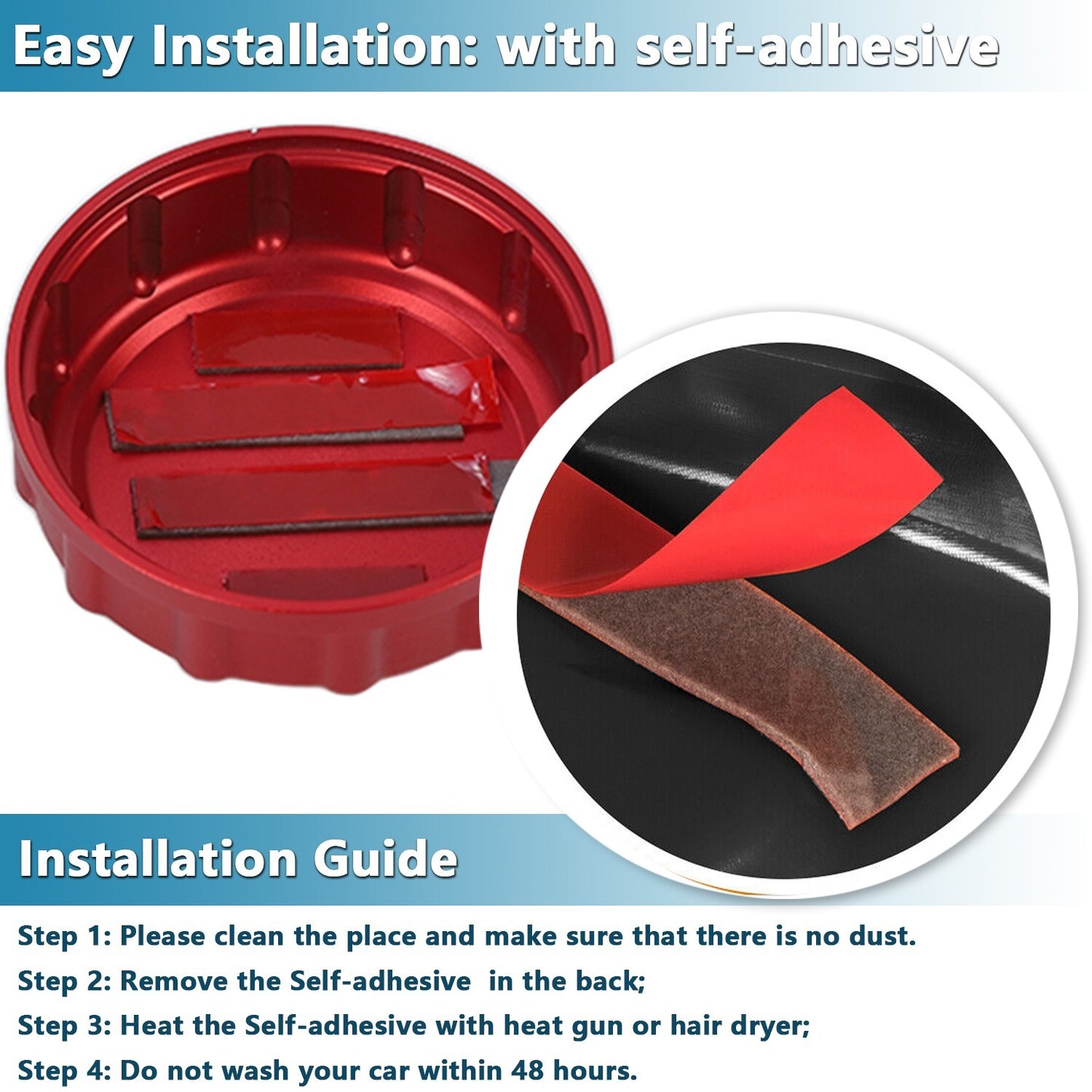 Red Engine Water Tank Cap Trim Cover for Ford Bronco/Bronco Sport 2021-2023