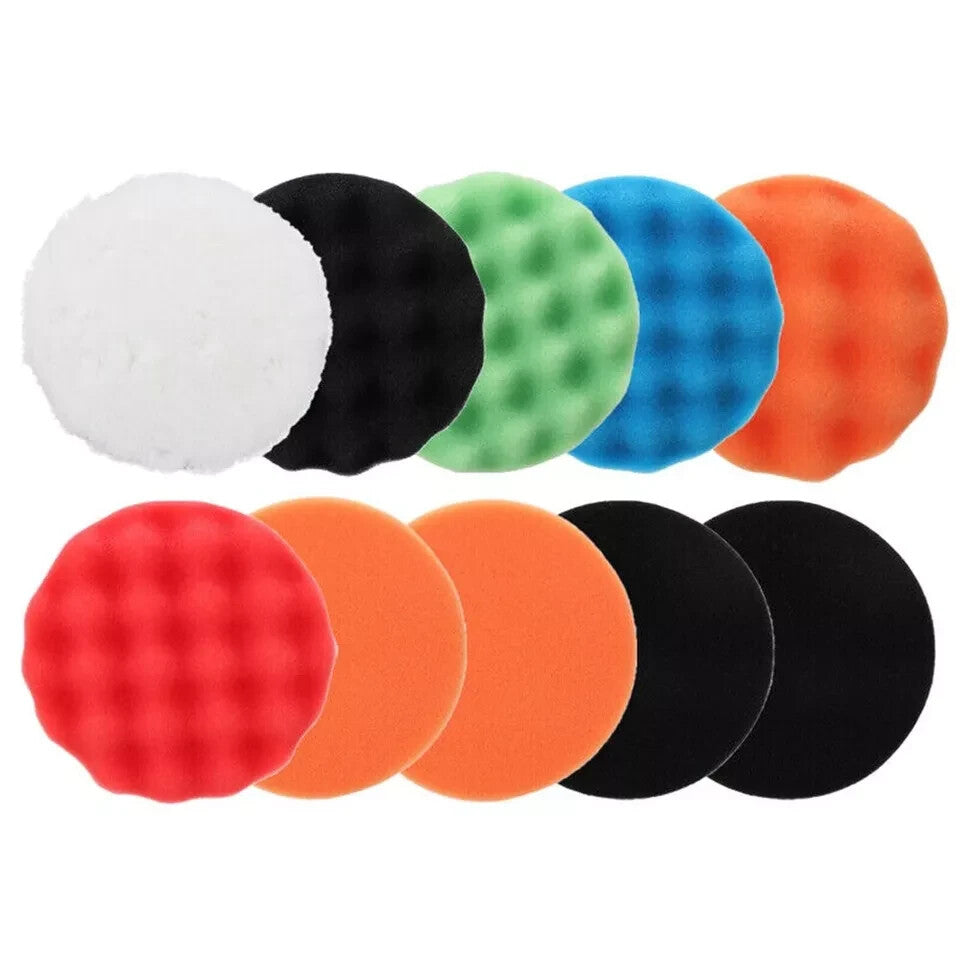 12-Piece 3-inch Car Polishing Pad Polishing Sponge Buffer Set Waxing Foam Polishing Machine Kit