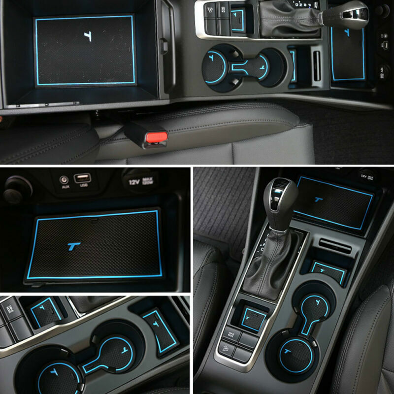 for Hyundai for Tucson -2019 2020 21 BLUE Car Interior Door Mat Non-slip Cup Pads B n