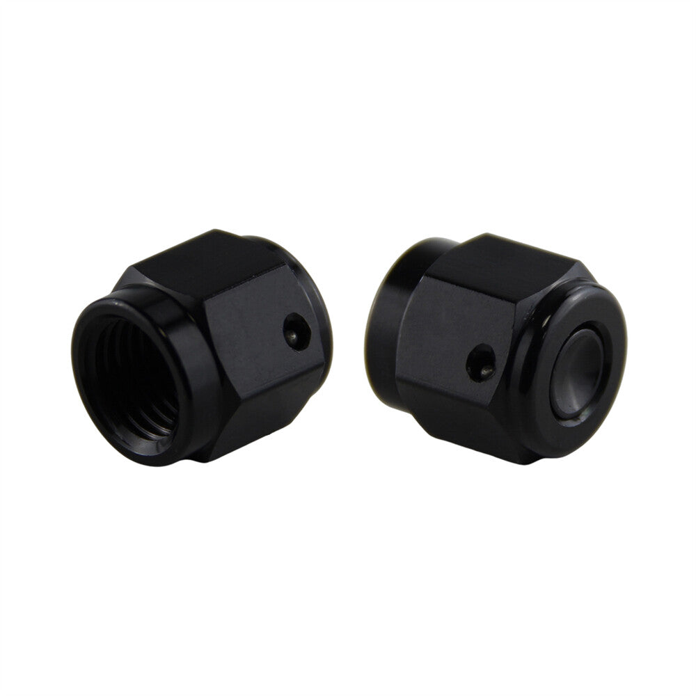 2PCS Aluminum Adapter Female Flare Cap/Plug/Nut Fitting 4-AN AN4 7/16-20 SAE
