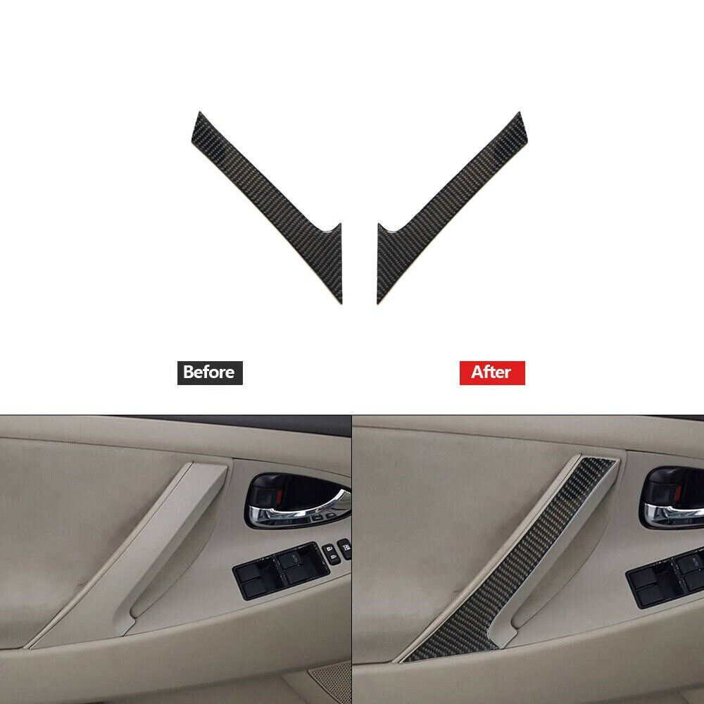 2pcs Carbon Fiber Front Door Pull Handle Trim Cover for Camry 2007-2011. n