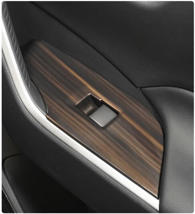 Matte Wood Grain Glass Window Lifting Panel Decor 4PCS for Toyota RAV4 2019-2023