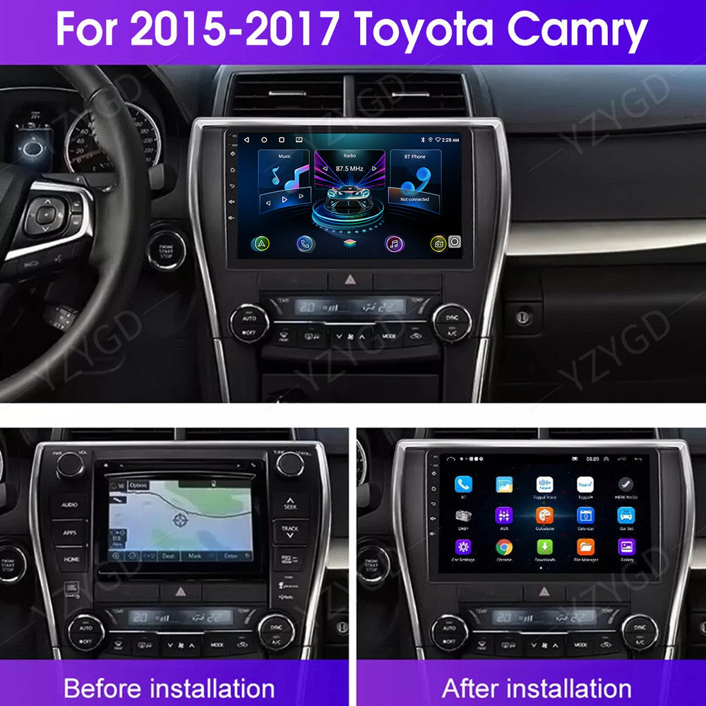 for Toyota for Camry 2015-2017 Apple Carplay Car Stereo Radio 10 Android 14 Screen