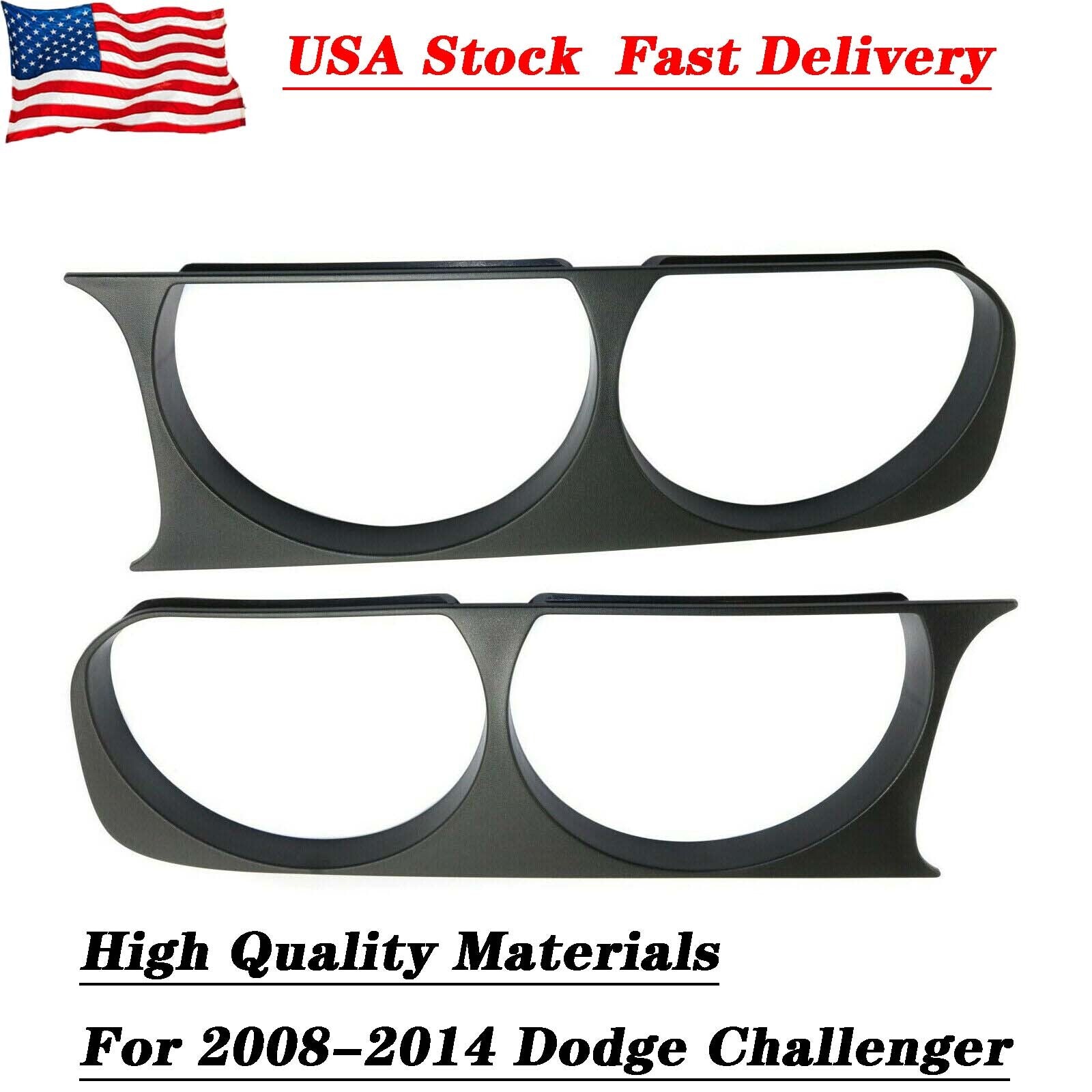 Black front headlight bezel trim LH right-hand grip applicable to 2008-2014 for Dodge for Challenger