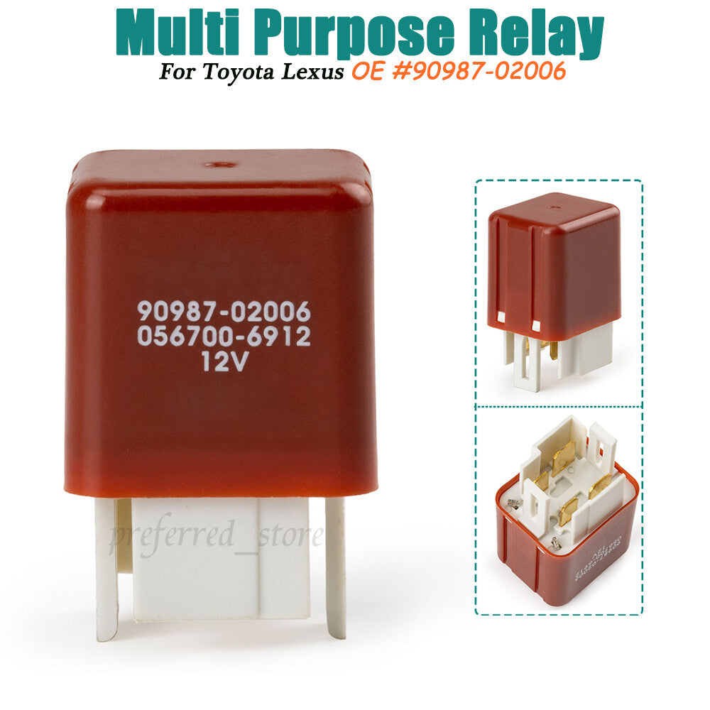 Headlight relay 90987 - 02006 4-pin 12V, suitable for Camry and for Lexus ES300. 056700-6912- v
