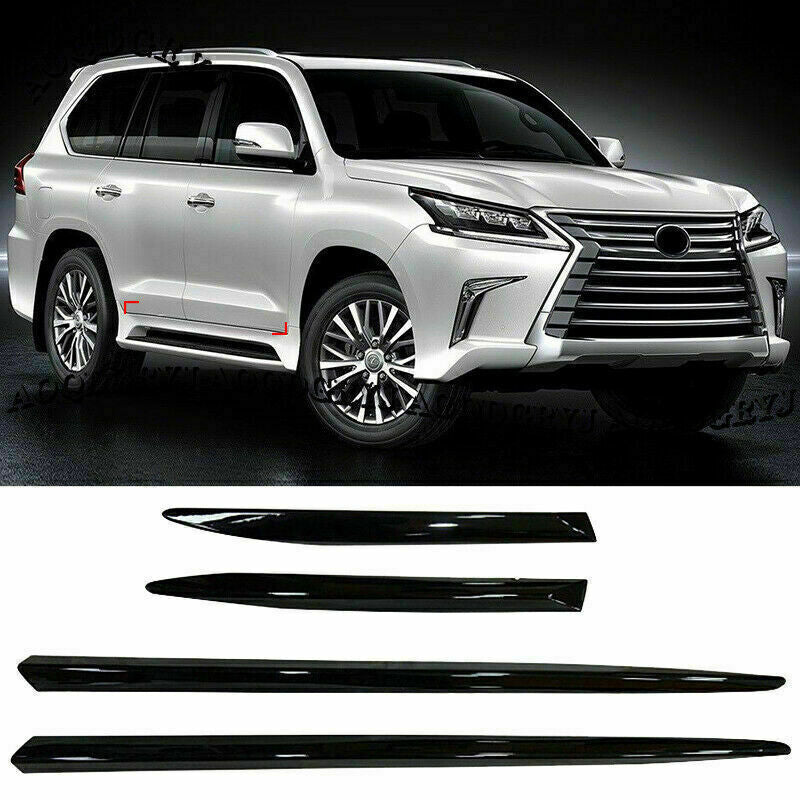 for Lexus LX570 2016-2021 Black Body Side Door Overlay Guard Cover Molding Trim