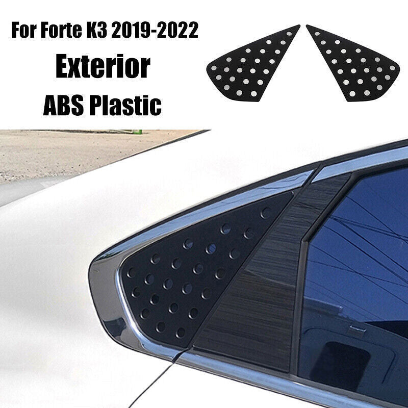 for Kia Forte K3 2019-21 Matte Black Rear Triangular Window Glass Cover Trim 2P