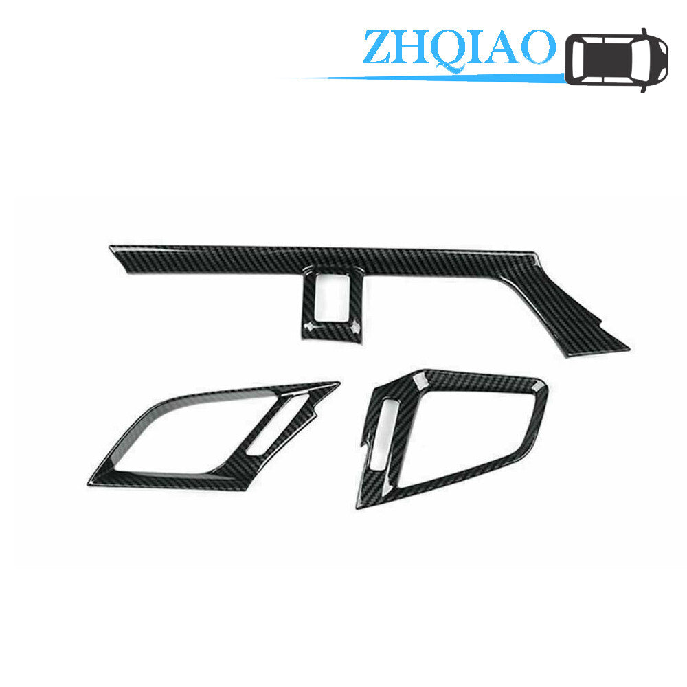 3PCS Carbon Fiber Dashboard AC Air Vent Outlet Cover for Honda for Civic Sedan 16-20