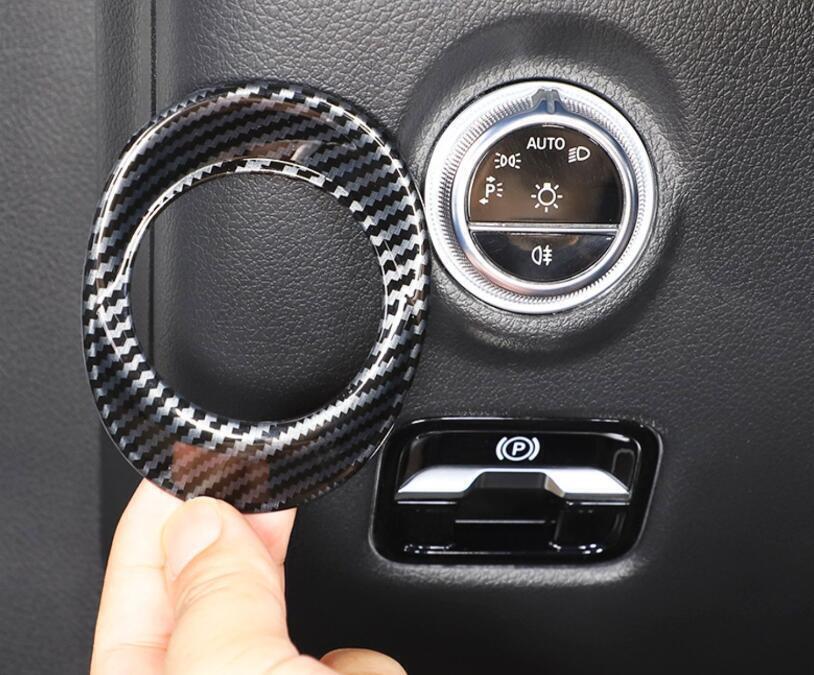 for Benz EQE EQS 2022-2023 ABS Carbon Fiber Headlight Button Frame Cover Trim n