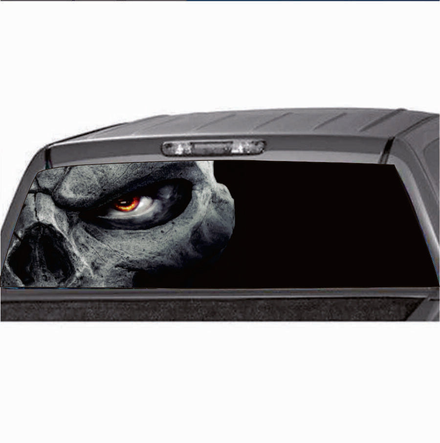 Horror Skull Rear Window Graphic Decal Sticker Decoration For Car Truck SUV Van