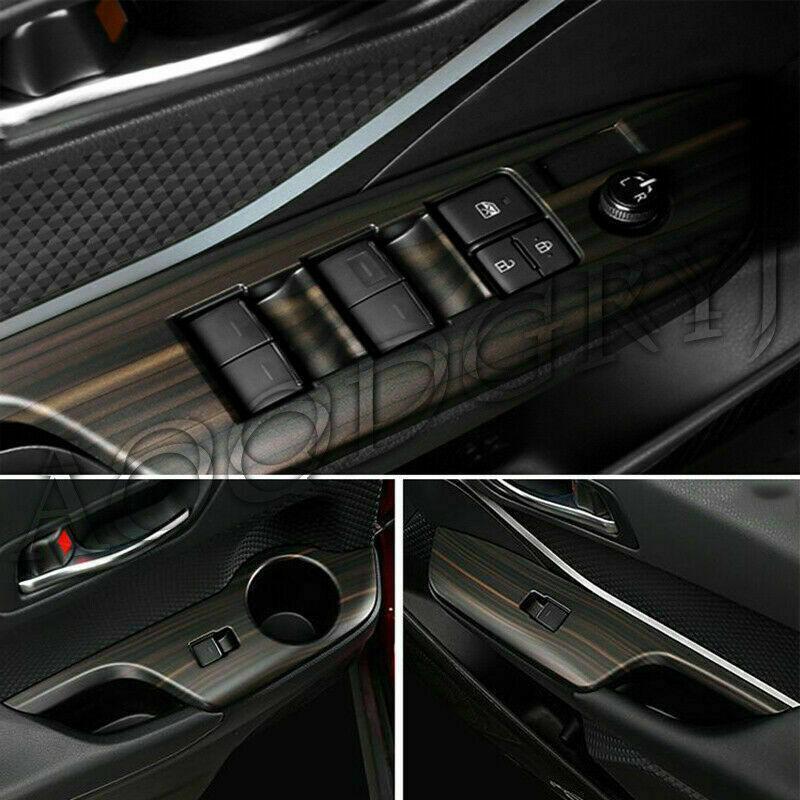 Matte Wood grain Car Interior window switch panel Trim for Toyota C-HR 2018-2021