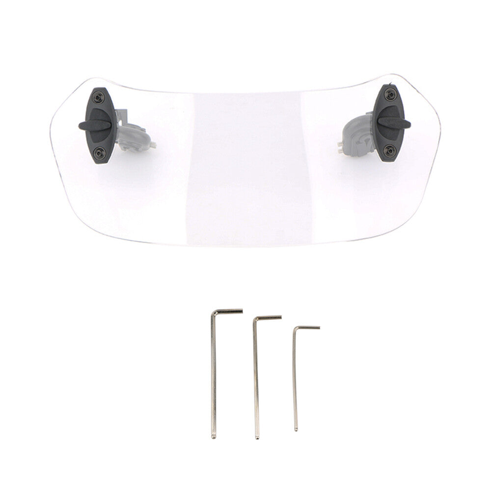 US Clear Motorcycle Motorbike Adjustable Clip On Windshield Extension Spoiler Q