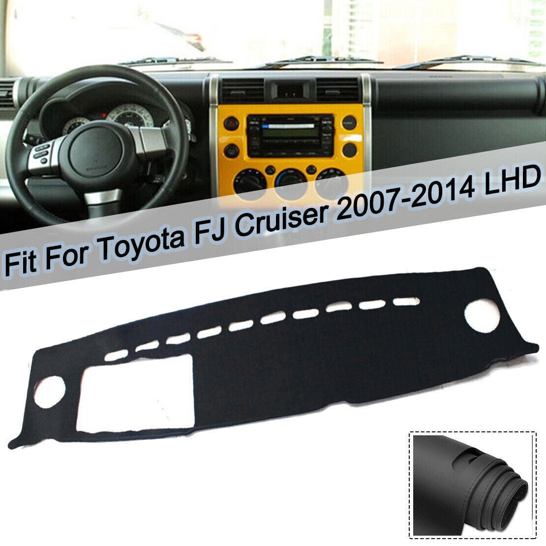 PU leather Inner Dashboard Dash Mat Non-slip DashMat Sun Shade For FJ Cruiser 1P