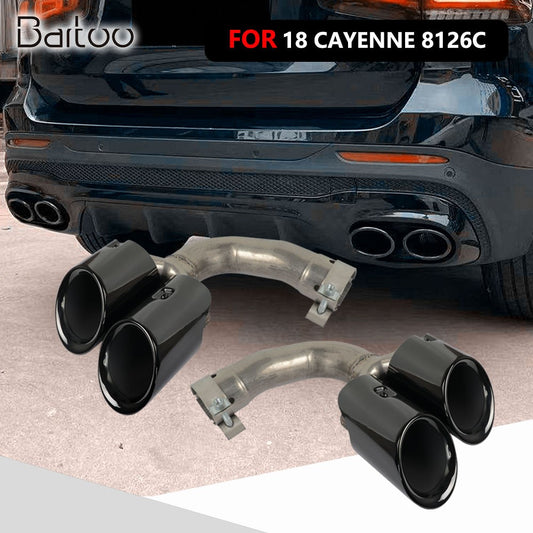 Black Exhaust Tips Muffler Tail Ends Sport Style For 2019-2023 for Porsche for Cayenne Q