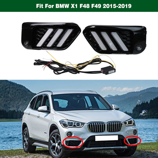 3Color LED DRL Daytime Running Lights Driving Lamps for BMW X1 F48 F49 2015-2019 Q
