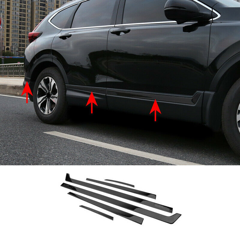6X Glossy Black Side Door Body Molding Strip Trim for Honda CR-V CRV 2017-2022
