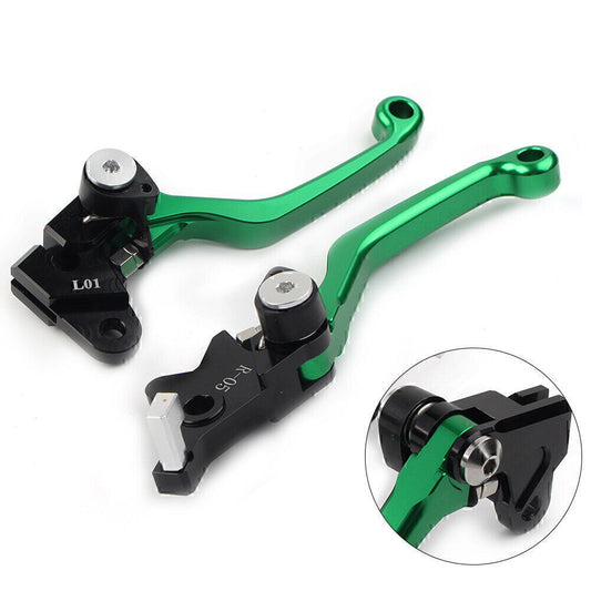2PCS CNC Pivot Brake Clutch Levers Fit for Honda XR250 1995-07 XR400 Aluminum GREEN Q